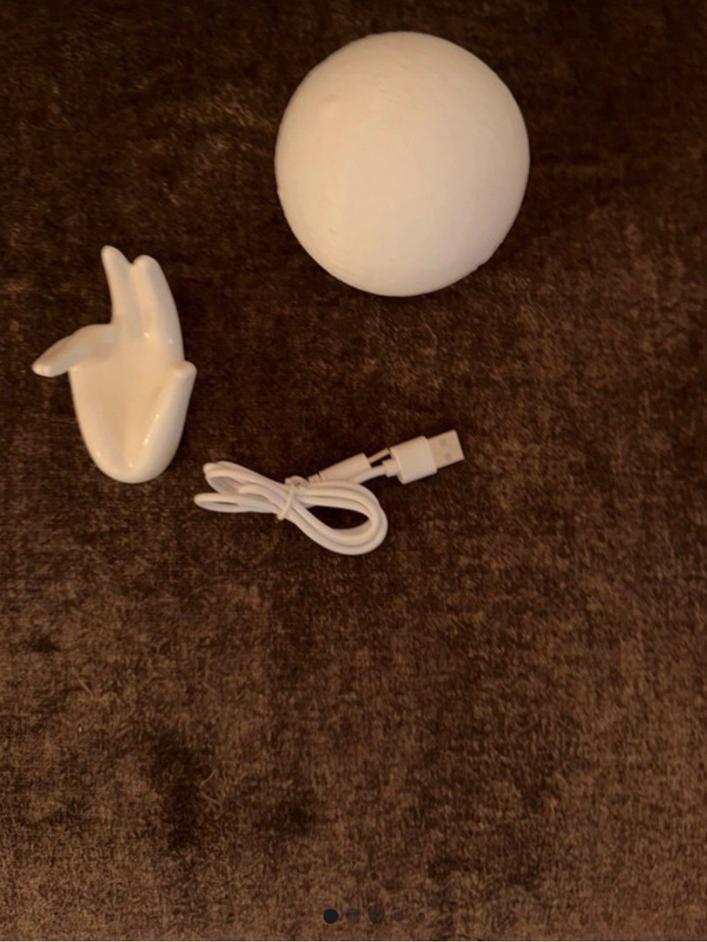 White Moon Shape LED Night Light with USB Cable